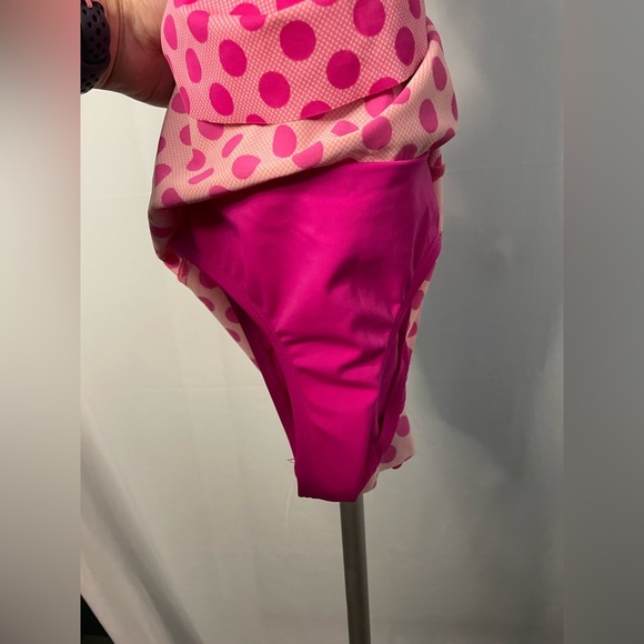 Lands' End Pink Polka Dot Swim Dress | size 10 - Picture 3 of 7